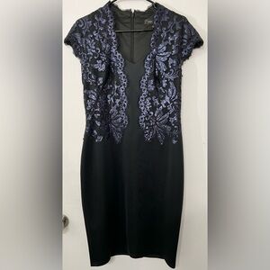 Tadashi Shoji Sequin Lace Knee Length Dress Size 8